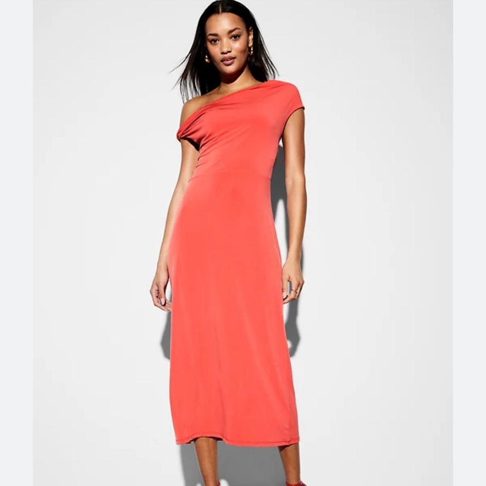 Old Navy One Shoulder Coral Dress
